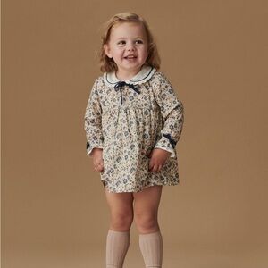 La Coqueta Baby Girl Dress Blue Ivory Floral Granada 18m, heirloom classic baby